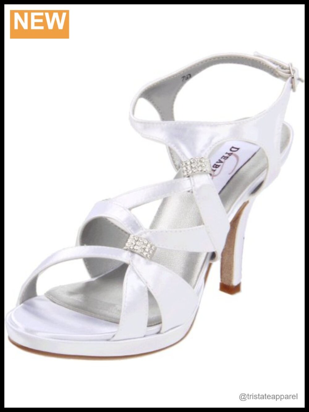 Platform Sandals with Crystal Embellishments Ankle Strap Wedding Formal